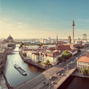 Berlin Panorama mit Sicht auf Alexanderplatz